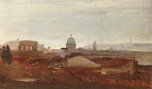 unknow artist a view overlooking a city,roman ruins and a cupola visible on the horizon china oil painting image